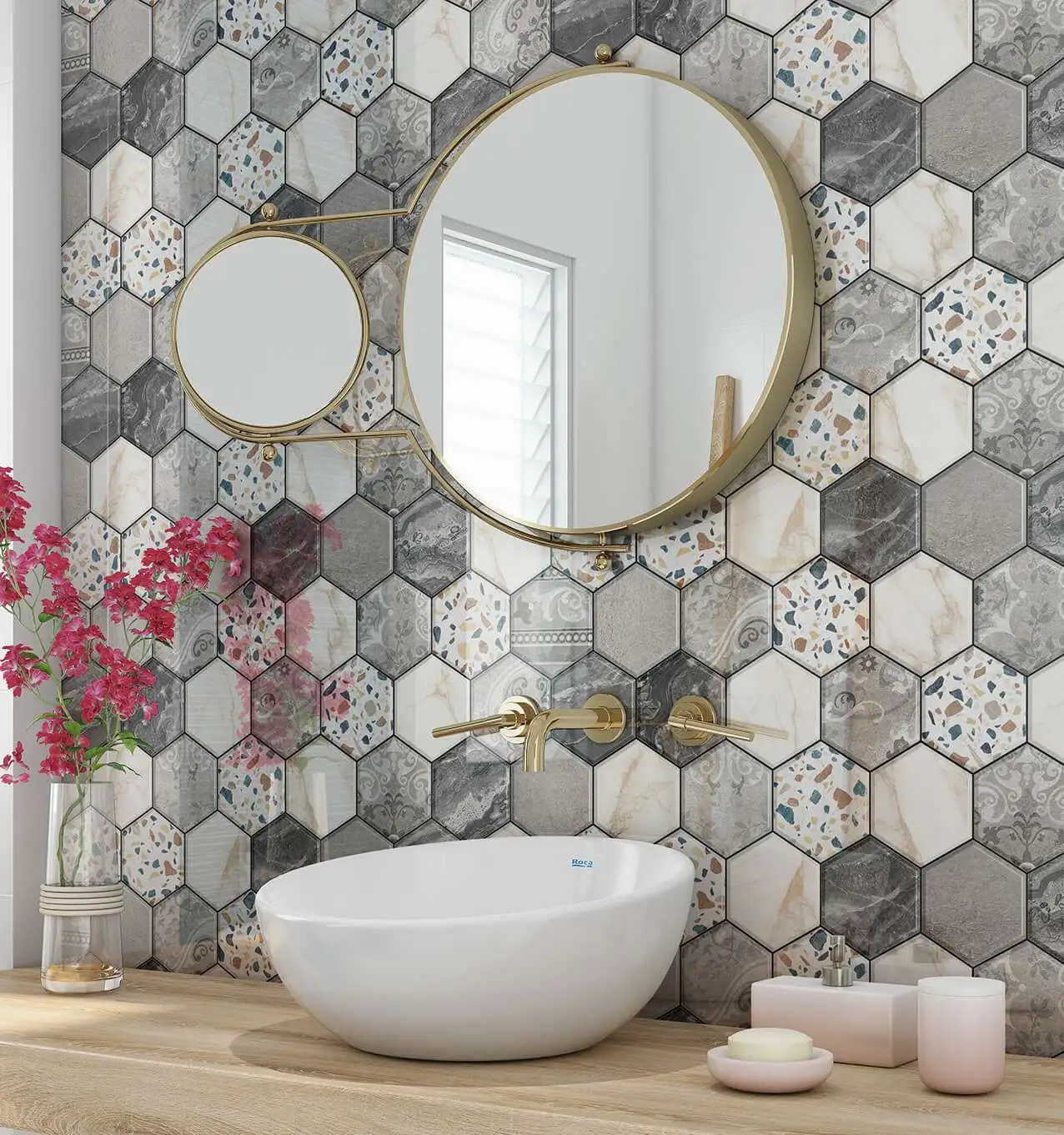 Hexagon Mosaic Porcelain Tiles