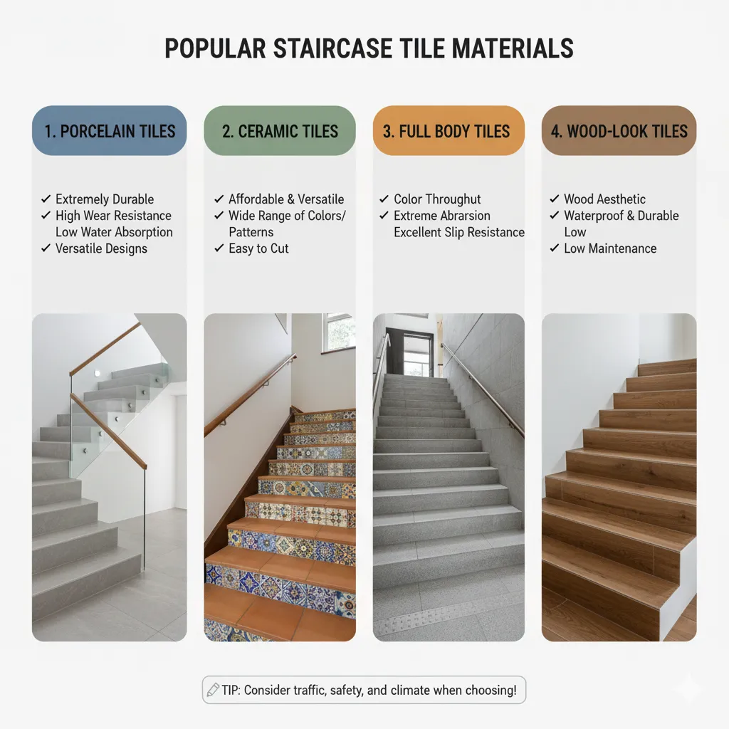 Popular Staircase Tile Materials