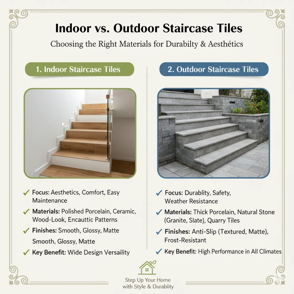 Indoor vs Outdoor Staircase Tiles