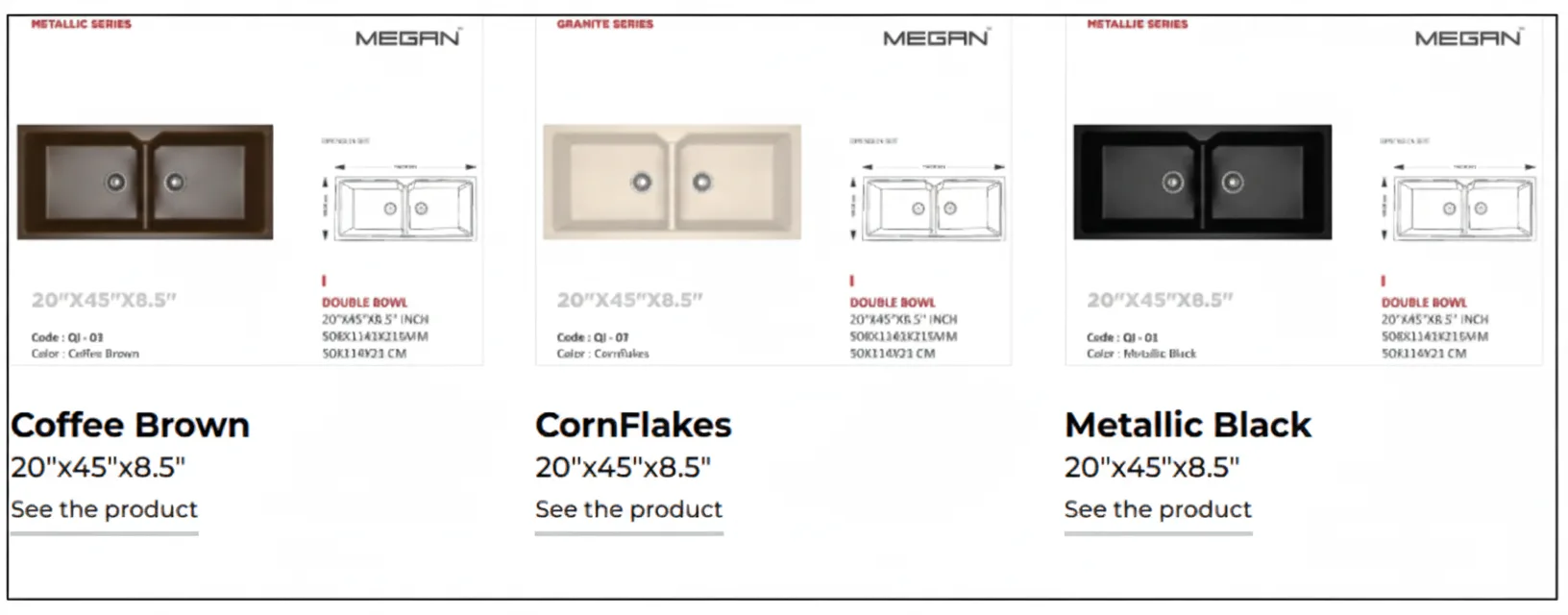 Megancera Quartz Kitchen Sink Collection