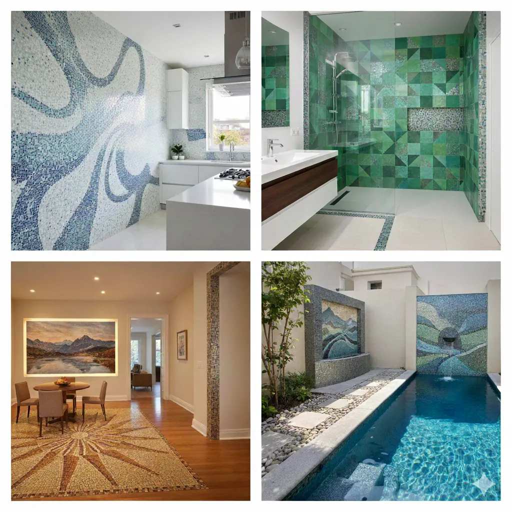 Room-by-Room Mosaic Tile Applications to Open Up Small Areas